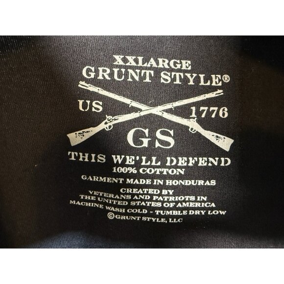 Grunt Style Mens XXL Military THE OATH American Flag Veteran Tshirt Black - Picture 11 of 12